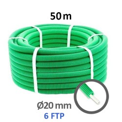 Qofil+ - Gaine électrique ICTA préfilée CAT6 250MHz FTP 4P - Ø20 mm - Couronne de 50m - Réf : QOF20FTP4P6CA6VB