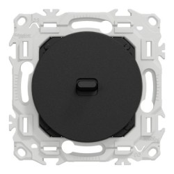 Schneider Odace - va-et-vient ou poussoir à levier noir onyx - 10AX - avec plaque Architecte effet Cuivre - Réf : S940203-PAC