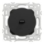 Schneider Odace - va-et-vient ou poussoir à levier noir onyx - 10AX - avec plaque Architecte effet Cuivre - Réf : S940203-PAC