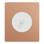 Schneider Odace - va-et-vient ou poussoir à levier avec plaque Architecte - effet Cuivre - Réf : S920203-PAC