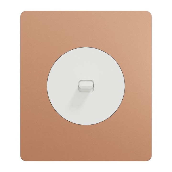 Schneider Odace - va-et-vient ou poussoir à levier avec plaque Architecte - effet Cuivre - Réf : S920203-PAC