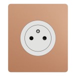 Schneider Odace - prise 2P+T affleurante - bornes automatiques - avec plaque Architecte effet Cuivre - Réf : S920052-PAC