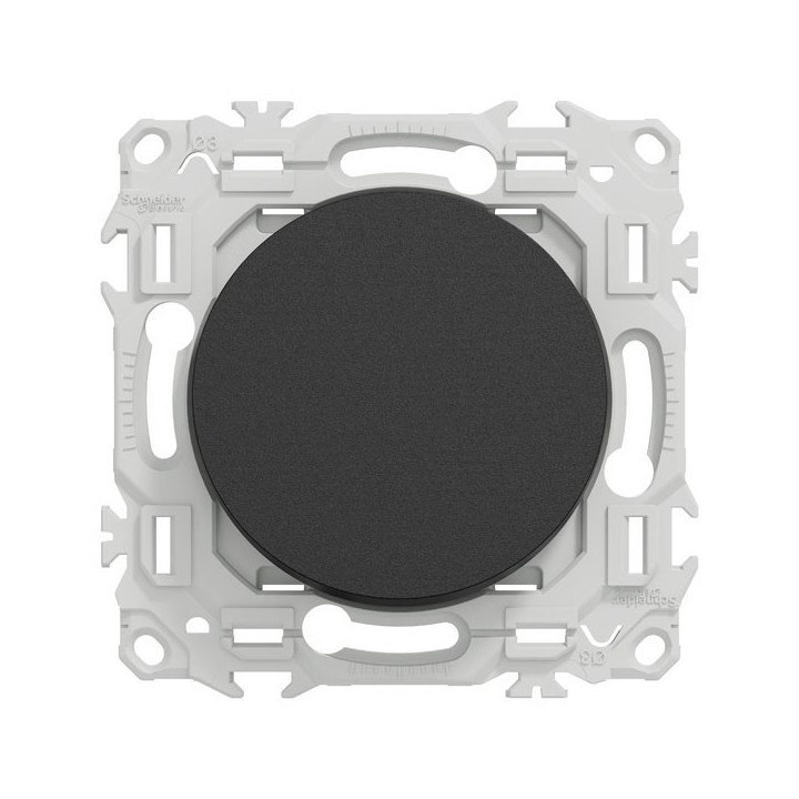 Schneider Odace - va-et-vient ou poussoir noir onyx - 10AX - avec plaque Architecte effet Cuivre - Réf : S940204-PAC