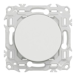 Schneider Odace - va-et-vient ou poussoir blanc craie avec plaque Architecte Bleu émaillé - Réf : S920204-PABE