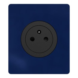 Schneider Odace - prise 2P+T affleurante noir onyx - bornes auto - avec plaque Architecte Bleu émaillé - Réf : S940052-PABE