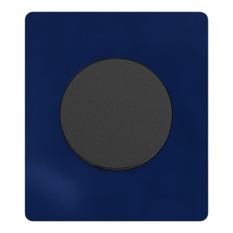 Schneider Odace - va-et-vient ou poussoir noir onyx avec plaque Architecte Bleu émaillé - Réf : S940204-PABE