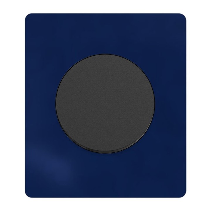 Schneider Odace - va-et-vient ou poussoir noir onyx avec plaque Architecte Bleu émaillé - Réf : S940204-PABE
