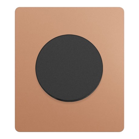 Schneider Odace - va-et-vient ou poussoir noir onyx - 10AX - avec plaque Architecte effet Cuivre - Réf : S940204-PAC