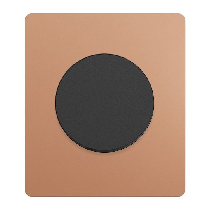 Schneider Odace - va-et-vient ou poussoir noir onyx - 10AX - avec plaque Architecte effet Cuivre - Réf : S940204-PAC