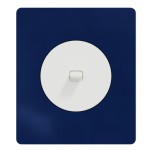 Schneider Odace - va-et-vient ou poussoir blanc craie à levier avec plaque Architecte Bleu émaillé - Réf : S920203-PABE