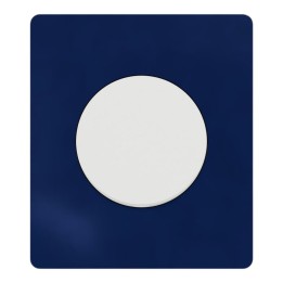 Schneider Odace - va-et-vient ou poussoir blanc craie avec plaque Architecte Bleu émaillé - Réf : S920204-PABE