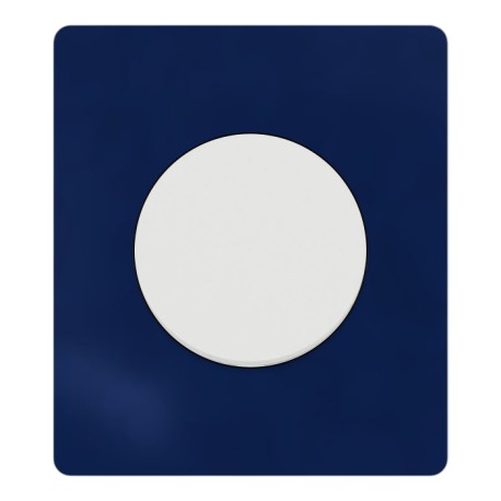 Schneider Odace - va-et-vient ou poussoir blanc craie avec plaque Architecte Bleu émaillé - Réf : S920204-PABE