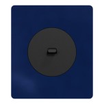 Schneider Odace - va-et-vient ou poussoir noir onyx à levier avec plaque Architecte Bleu émaillé - Réf : S940203-PABE