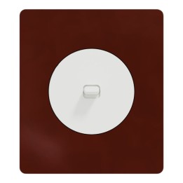 Schneider Odace - va-et-vient ou poussoir blanc craie à levier avec plaque Architecte Sienne émaillé - Réf : S920203-PAS