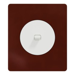 Schneider Odace - va-et-vient ou poussoir blanc craie à levier avec plaque Architecte Sienne émaillé - Réf : S920203-PAS