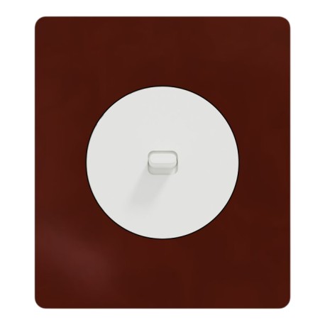 Schneider Odace - va-et-vient ou poussoir blanc craie à levier avec plaque Architecte Sienne émaillé - Réf : S920203-PAS