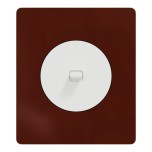 Schneider Odace - va-et-vient ou poussoir blanc craie à levier avec plaque Architecte Sienne émaillé - Réf : S920203-PAS