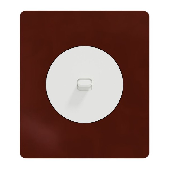 Schneider Odace - va-et-vient ou poussoir blanc craie à levier avec plaque Architecte Sienne émaillé - Réf : S920203-PAS
