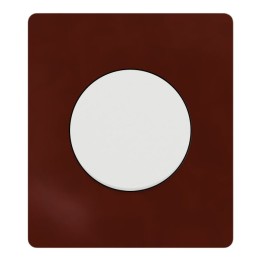 Schneider Odace - va-et-vient ou poussoir blanc craie avec plaque Architecte Sienne émaillé - Réf : S920204-PAS