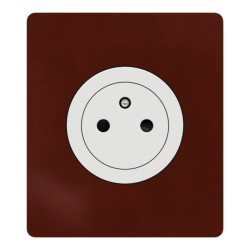 Schneider Odace - prise 2P+T affleurante blanc craie - bornes auto - avec plaque Architecte Sienne émaillé - Réf : S920052-PAS