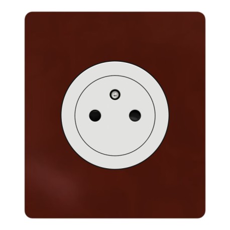 Schneider Odace - prise 2P+T affleurante blanc craie - bornes auto - avec plaque Architecte Sienne émaillé - Réf : S920052-PAS