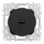 Schneider Odace - va-et-vient ou poussoir noir onyx à levier avec plaque Architecte Sienne émaillé - Réf : S940203-PAS