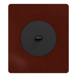 Schneider Odace - va-et-vient ou poussoir noir onyx à levier avec plaque Architecte Sienne émaillé - Réf : S940203-PAS