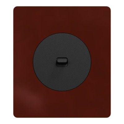 Schneider Odace - va-et-vient ou poussoir noir onyx à levier avec plaque Architecte Sienne émaillé - Réf : S940203-PAS