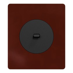 Schneider Odace - va-et-vient ou poussoir noir onyx à levier avec plaque Architecte Sienne émaillé - Réf : S940203-PAS