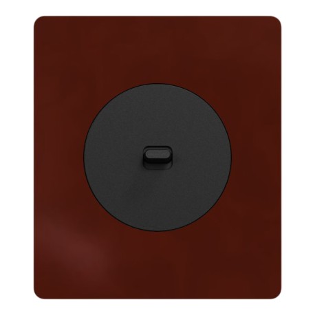 Schneider Odace - va-et-vient ou poussoir noir onyx à levier avec plaque Architecte Sienne émaillé - Réf : S940203-PAS