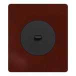 Schneider Odace - va-et-vient ou poussoir noir onyx à levier avec plaque Architecte Sienne émaillé - Réf : S940203-PAS