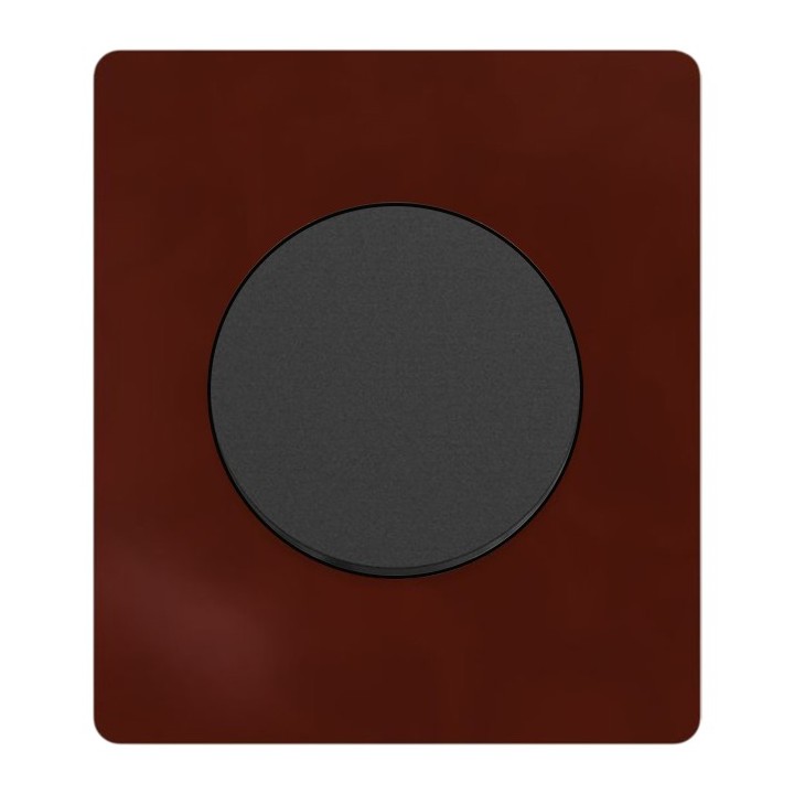Schneider Odace - va-et-vient ou poussoir noir onyx avec plaque Architecte Sienne émaillé - Réf : S940204-PAS