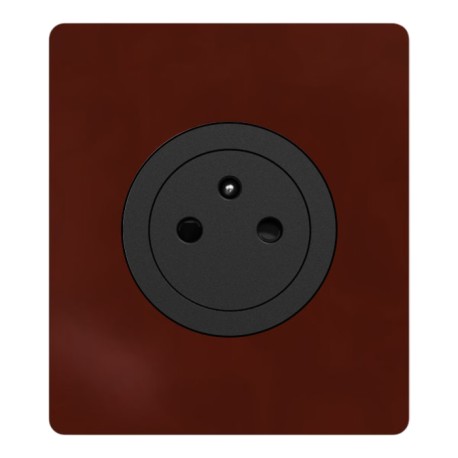 Schneider Odace - prise 2P+T affleurante noir onyx - bornes auto - avec plaque Architecte Sienne émaillé - Réf : S940052-PAS