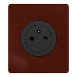 Schneider Odace - prise 2P+T affleurante noir onyx - bornes auto - avec plaque Architecte Sienne émaillé - Réf : S940052-PAS