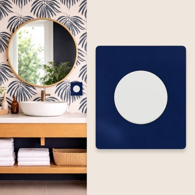 Schneider Odace - va-et-vient ou poussoir blanc craie avec plaque Architecte Bleu émaillé - Réf : S920204-PABE