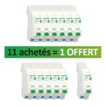 Schneider - Resi9 XE - Lot de 12 disjoncteurs modulaires - 1P+N - 16A - courbe C - embrochable - 1 OFFERT - Réf : R9EFC616(12)