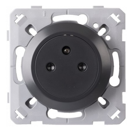 Ohmtec - EPURE - Prise 2P+T 16A Affleurante Anthracite - Réf : 480721O