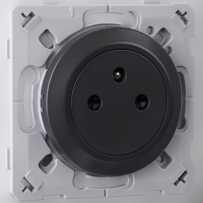 Ohmtec - EPURE - Prise 2P+T 16A Affleurante Anthracite - Réf : 480721O