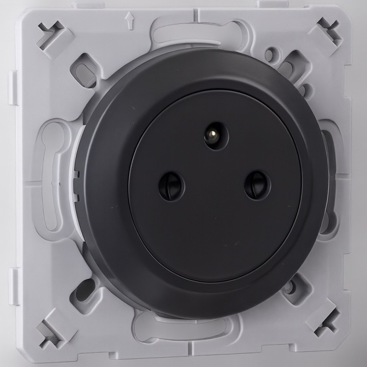 Ohmtec - EPURE - Prise 2P+T 16A Affleurante Anthracite - Réf : 480721O