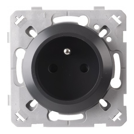 Ohmtec - EPURE - Prise 2P+T 16A - Anthracite - Réf : 480720O