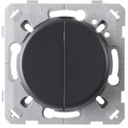 Ohmtec - EPURE - Interrupteur double va et vient - Anthracite- Réf : 480701O