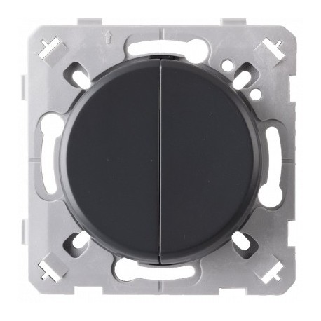 Ohmtec - EPURE - Interrupteur double va et vient - Anthracite- Réf : 480701O
