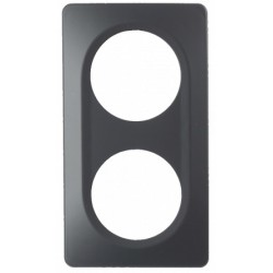Ohmtec - EPURE - Plaque 2 postes - Anthracite - Réf : 480646O