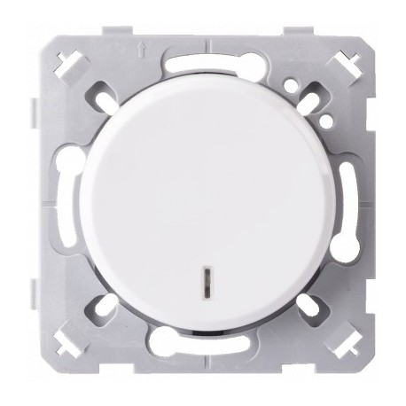 Ohmtec - EPURE - Interrupteur à voyant - Blanc - Réf : 480404O
