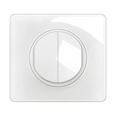 Legrand Céliane - Double Poussoir inverseur complet NO+NF - Blanc - Réf : CM0031-P2