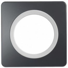 Ohmtec - EPURE - Plaque 1 poste - Anthracite avec insert blanc - Réf : 480655O