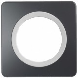 Ohmtec - EPURE - Plaque 1 poste - Anthracite avec insert blanc - Réf : 480655O