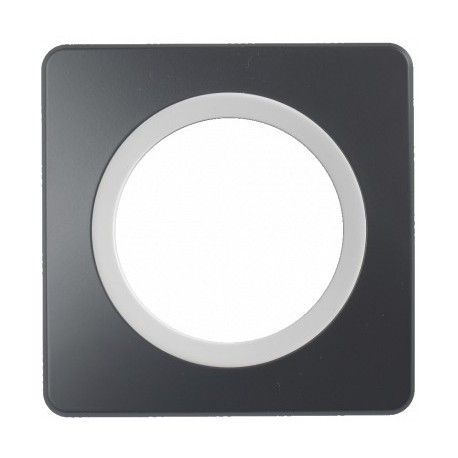 Ohmtec - EPURE - Plaque 1 poste - Anthracite avec insert blanc - Réf : 480655O
