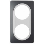 Ohmtec - EPURE - Plaque 2 postes - Anthracite avec insert blanc - Réf : 480656O