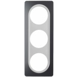 Ohmtec - EPURE - Plaque 3 postes - Anthracite avec insert blanc - Réf : 480657O